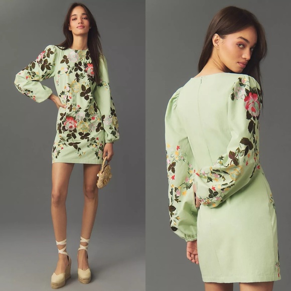 Anthropologie Dresses & Skirts - NWT Anthropologie Let Me Be Long-Sleeve Embroidered Mini Dress